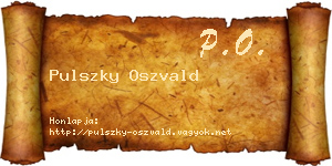 Pulszky Oszvald névjegykártya