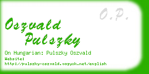 oszvald pulszky business card